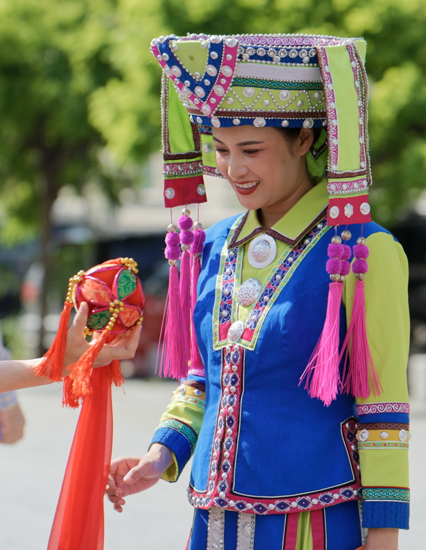 Chinese woman wearing traditional attire